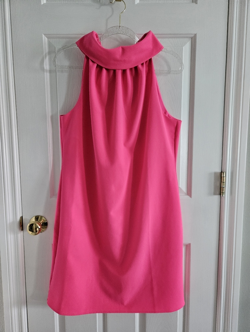NWOT STS Sail To Sable Pink Cowl Neck Button Back Sleeveless Hydra Shift Dress - Picture 4 of 9
